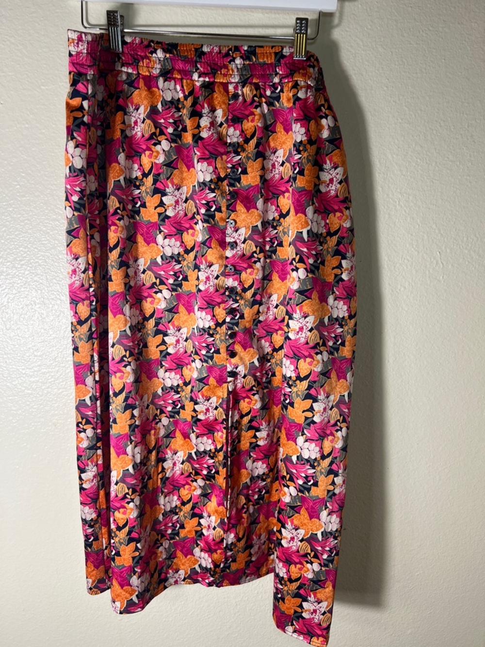 LOFT Floral Maxi Skirt in Pink & Orange size XL
